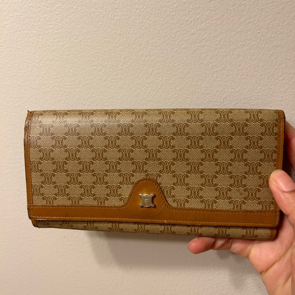 Celine Handbags - Celine long wallet macadam beige PVC x leather